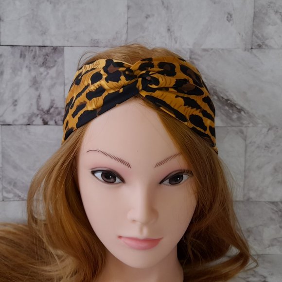 Leopard Print Headband, Twisted Headband - Picture 1 of 7